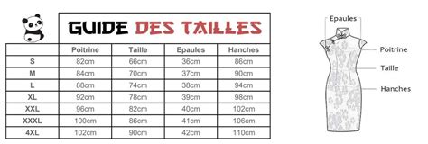 taille vetements pays chine
